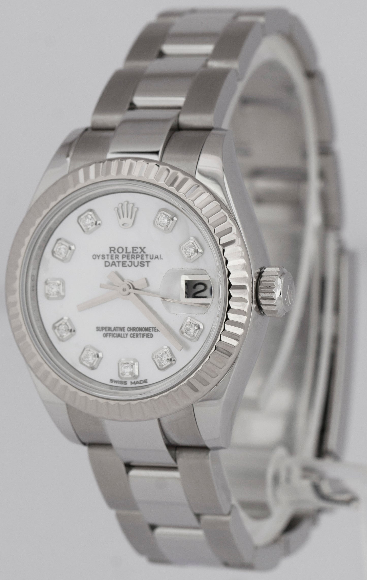 Rolex DateJust Jubilee 28mm Stainless Steel MOP DIAMOND 18K White Gold 279174