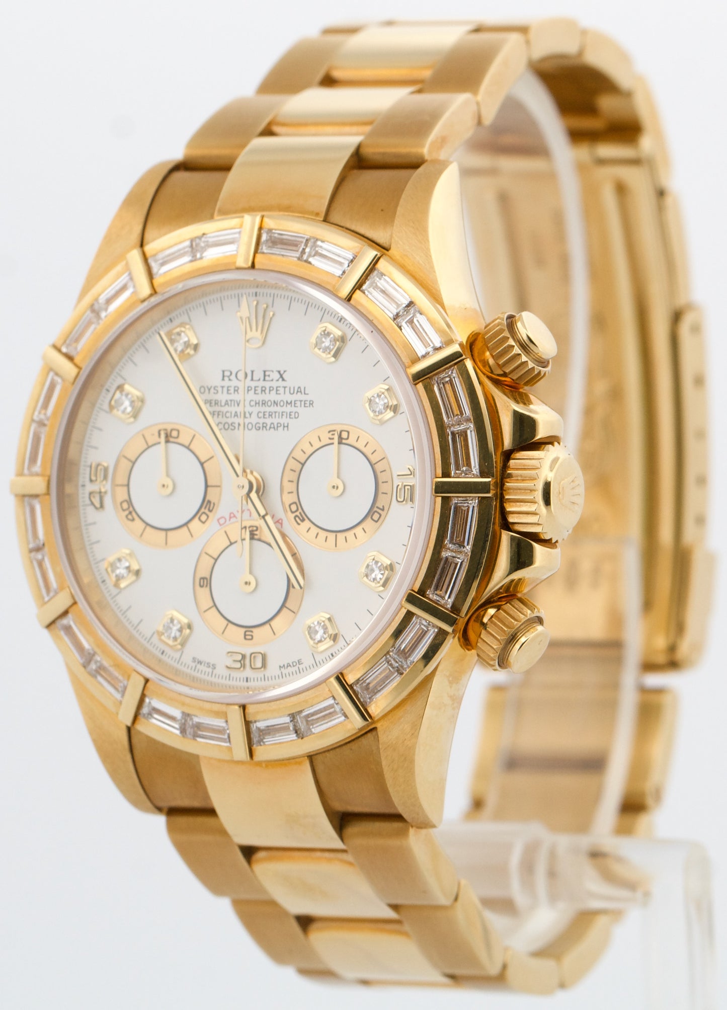 1999 TOP CONDITION PAPERS Rolex Daytona FACTORY BAGUETTE 18K GOLD 16568 BOX