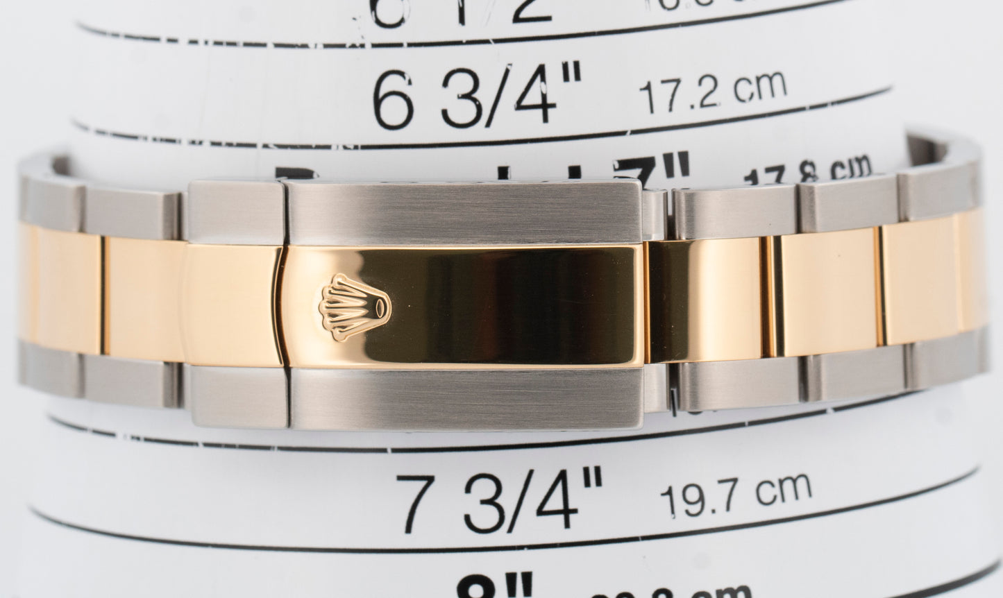 PAPERS Rolex Sky-Dweller Two-Tone 18K Yellow Gold Black 42mm 326933 Watch BOX
