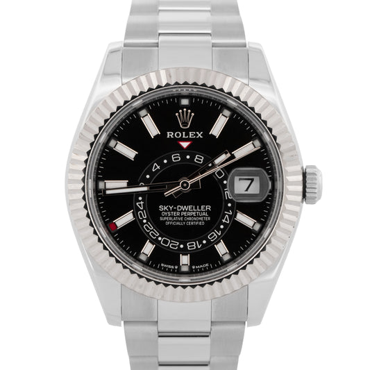 2024 PAPERS Rolex Sky-Dweller BLACK 42mm Oyster Stainless Steel Watch 336934 BOX