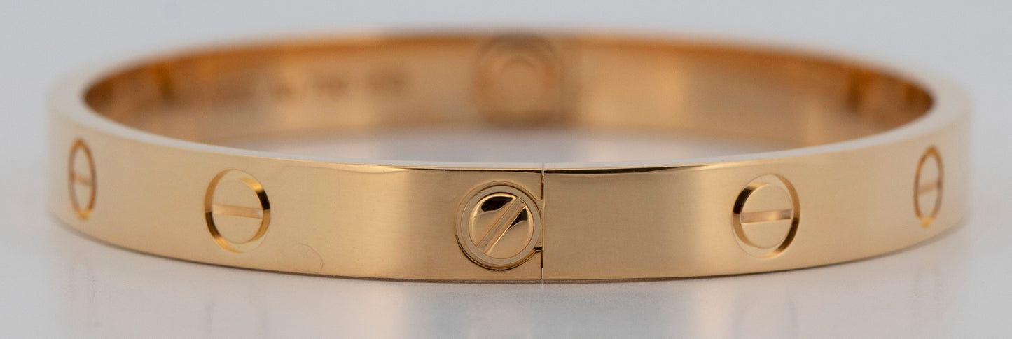 2024 Cartier Love Bracelet Size 17 18K Yellow Gold Box Papers
