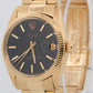 VINTAGE 1974 Ladies Rolex DateJust BLACK 26mm 18K Yellow Gold Oyster 6927 Watch