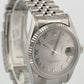 Rolex DateJust SILVER ROMAN Stainless Steel 18K Gold NO-HOLES 36mm 16234 Watch