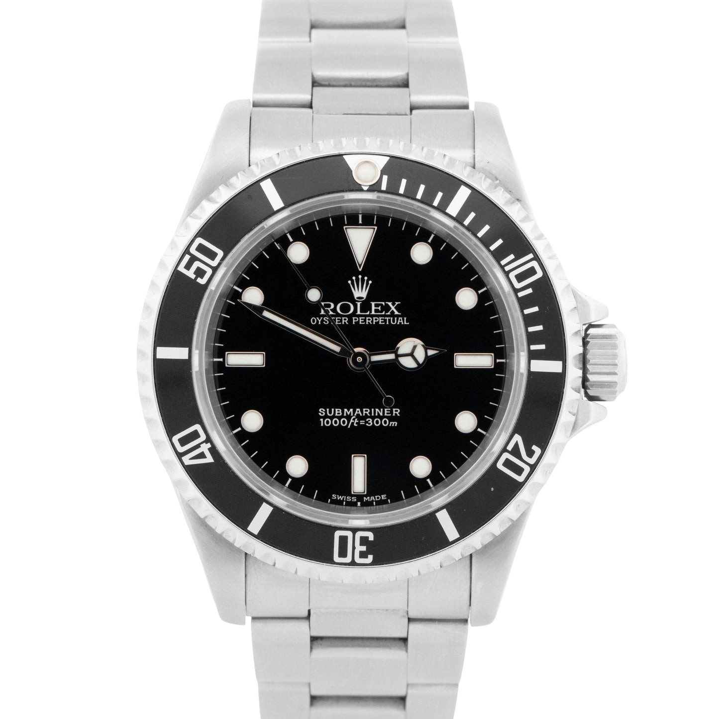 2004 PAPERS Rolex No-Date Submariner BLACK Steel 40mm 14060 M Watch BOX