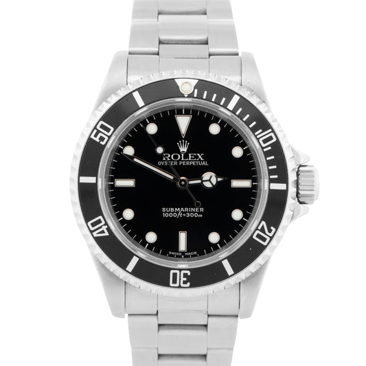 2004 PAPERS Rolex No-Date Submariner BLACK Steel 40mm 14060 M Watch BOX