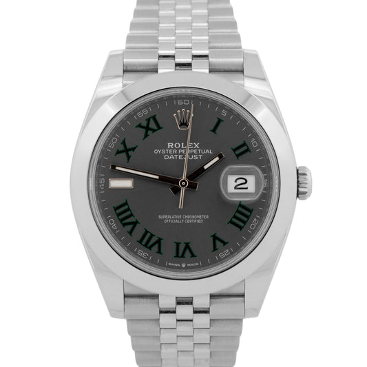 2025 PAPERS Rolex DateJust WIMBLEDON Rhodium Steel 41mm JUBILEE Watch 126300 BOX