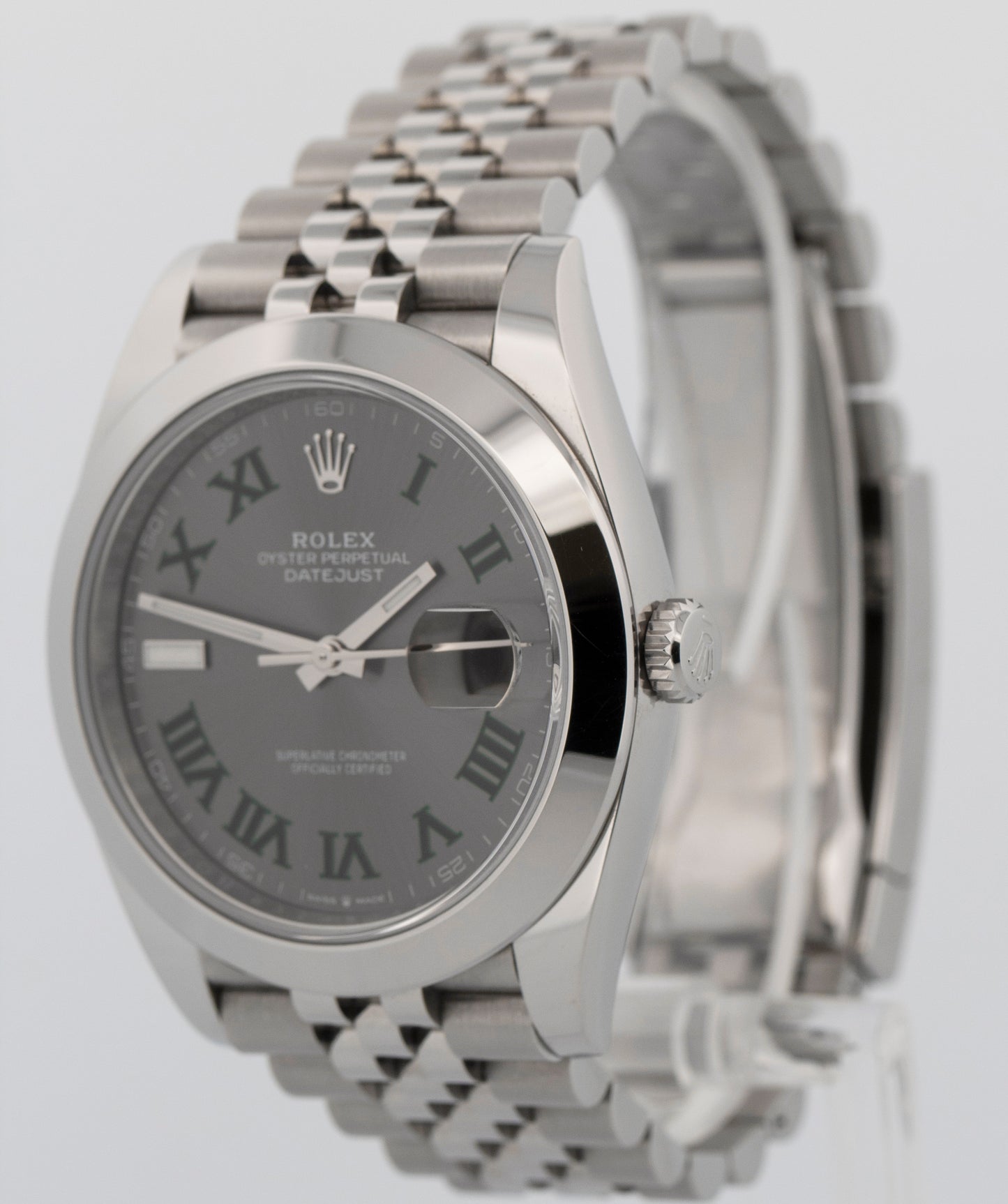 2025 PAPERS Rolex DateJust WIMBLEDON Rhodium Steel 41mm JUBILEE Watch 126300 BOX