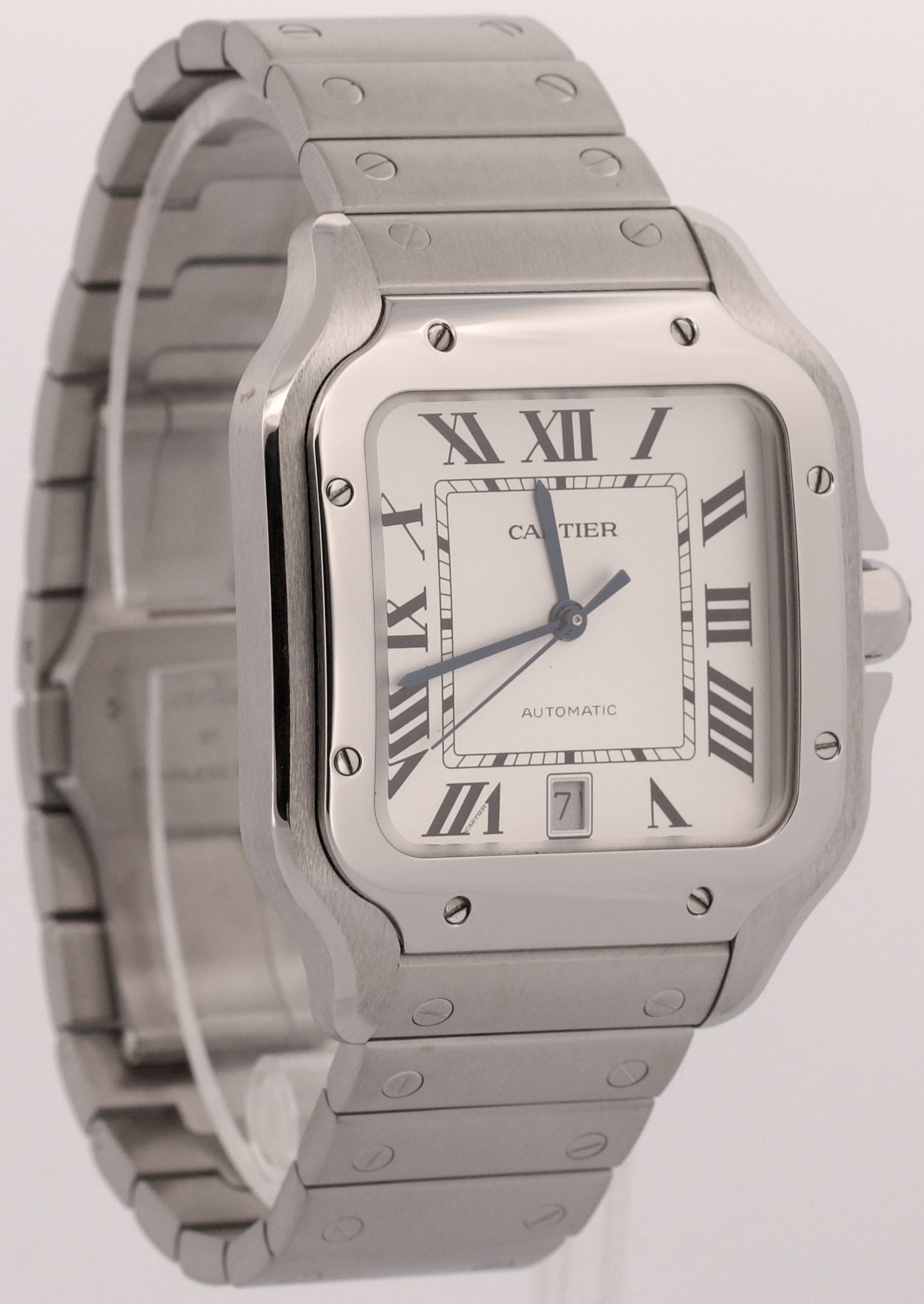 Cartier Santos White Roman Stainless Steel WSSA0018 4072 39.8mm Box Papers