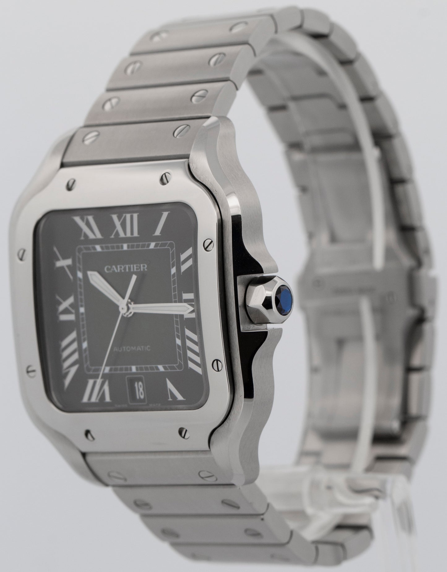 Cartier Santos de Cartier Large 4072 / WSSA0062 Green Steel 39.8mm Box Papers