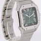 Cartier Santos-Dumont Large PAPERS Steel GREEN  39.8mm WSSA0062 4072 Watch BOX
