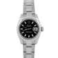 Ladies Rolex DateJust 26mm Black Stainless Steel Oyster Automatic Watch 179160