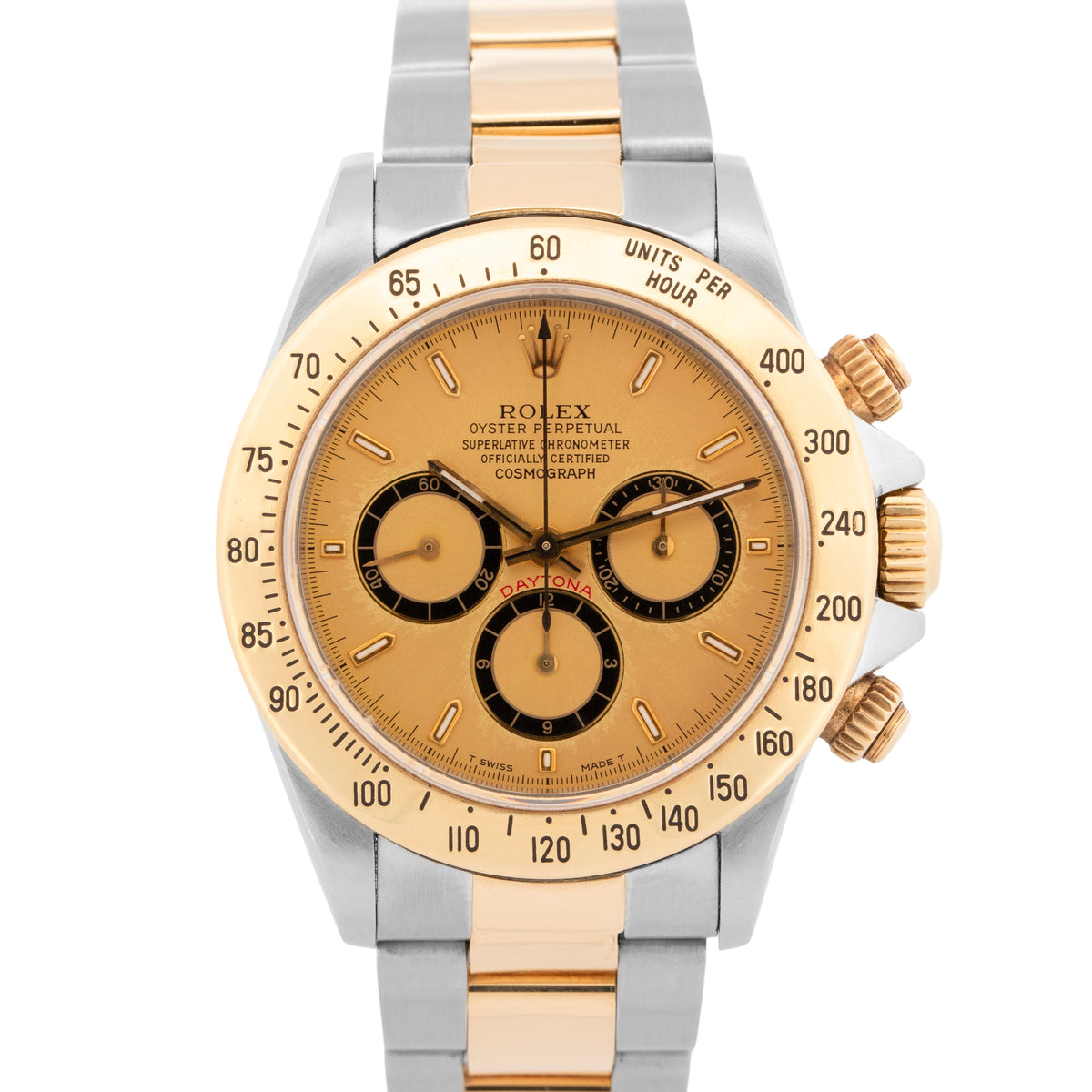 Rolex Daytona Cosmograph 16523 Champagne Two-Tone Gold Steel 40mm Watch