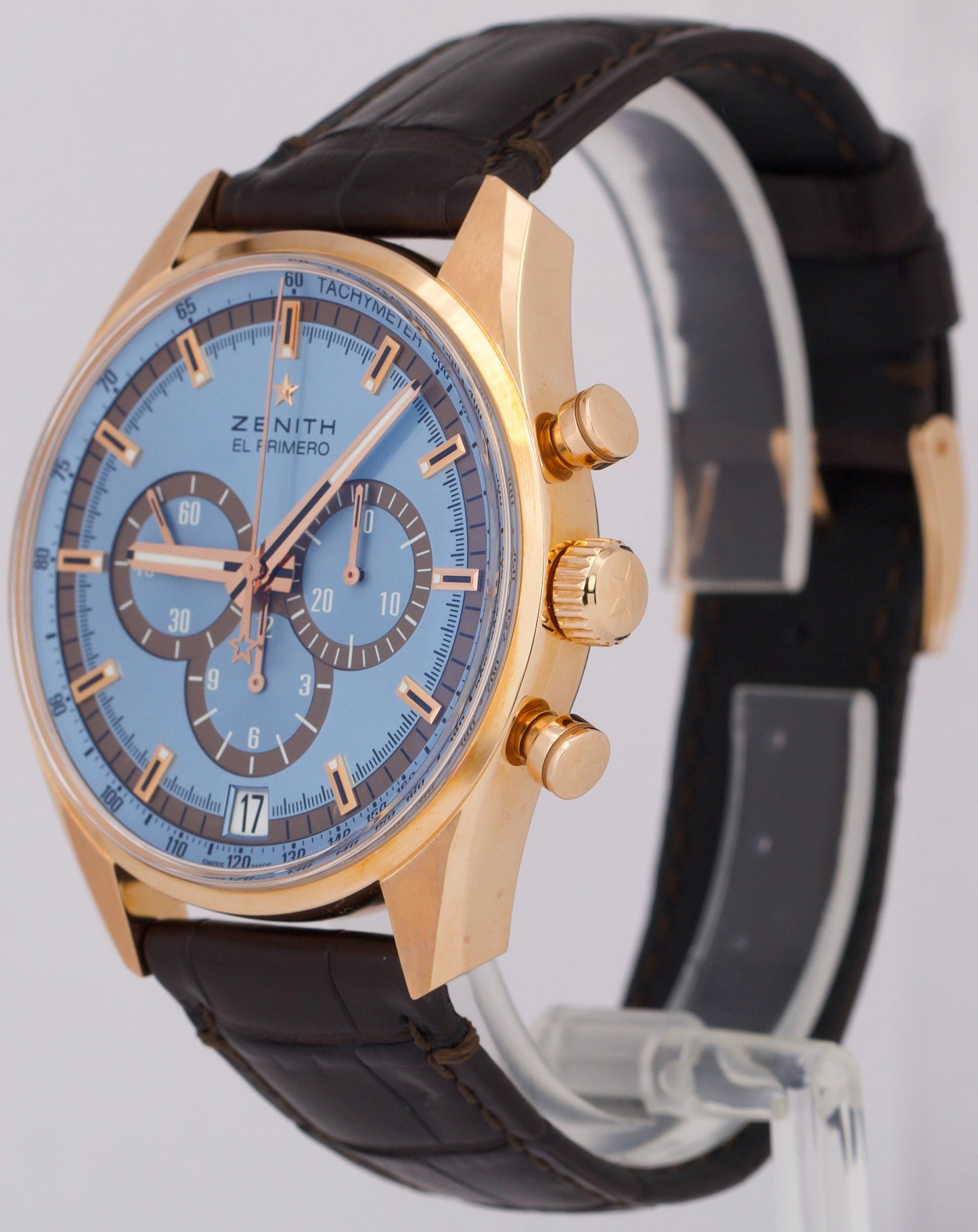 2025 PAPERS Zenith El Primero 42mm BLUE 18K Rose Gold 18.2045.400/57.C494 BOX