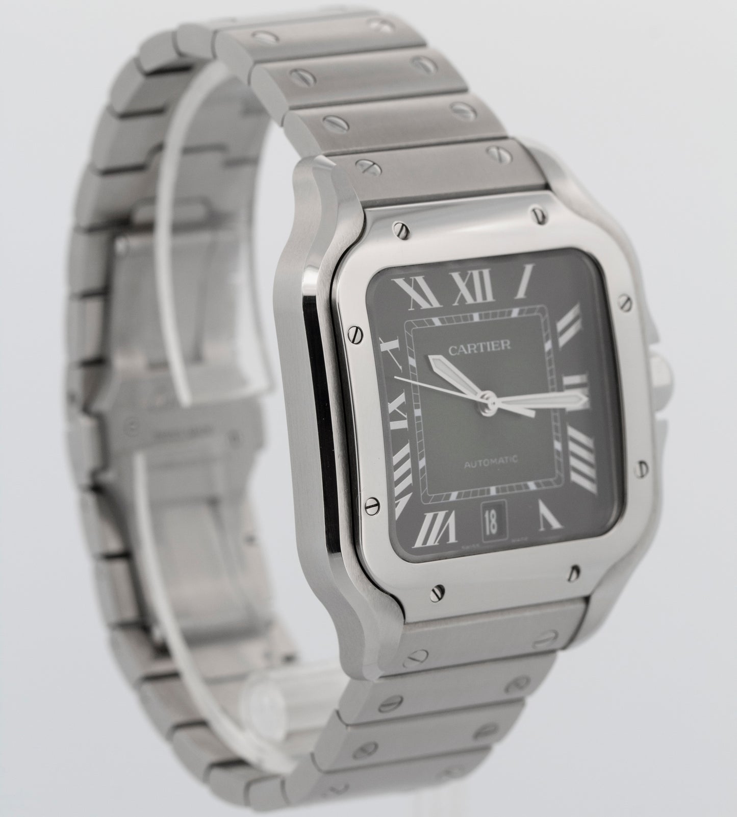 Cartier Santos de Cartier Large 4072 / WSSA0062 Green Steel 39.8mm Box Papers