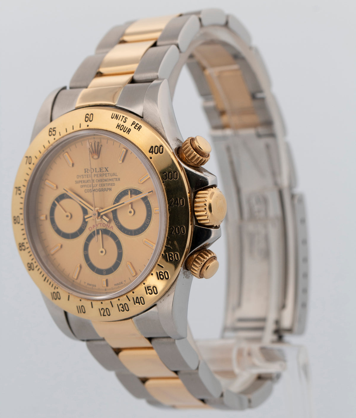 Rolex Daytona Cosmograph 16523 Champagne Two-Tone Gold Steel 40mm Watch