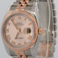 2012 PAPERS Rolex DateJust 36mm PINK ROMAN 18K Gold Steel JUBILEE 116231 BOX
