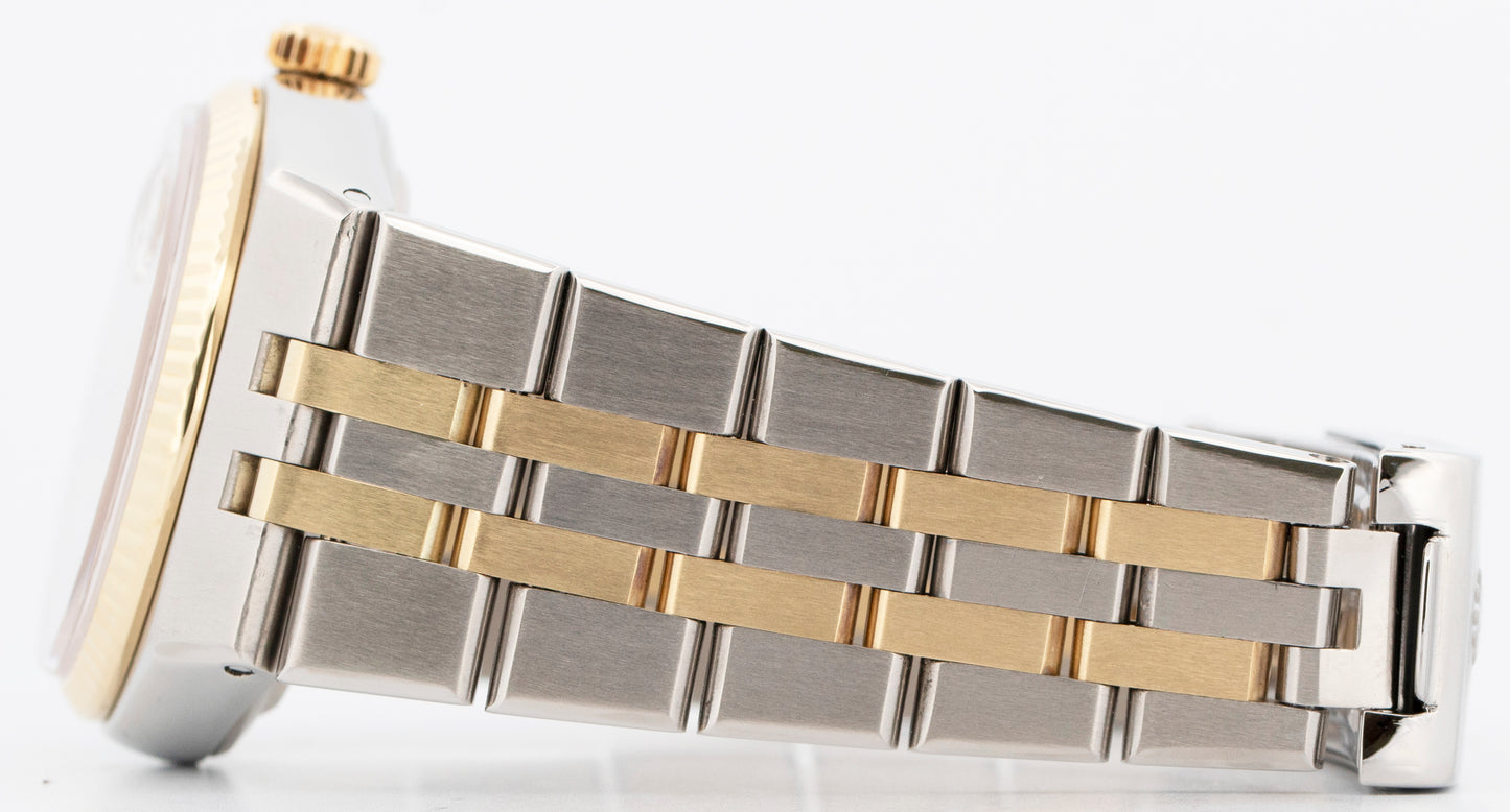 Rolex Oysterquartz DateJust 36mm Silver Two-Tone 14K Yellow Gold Watch 17013