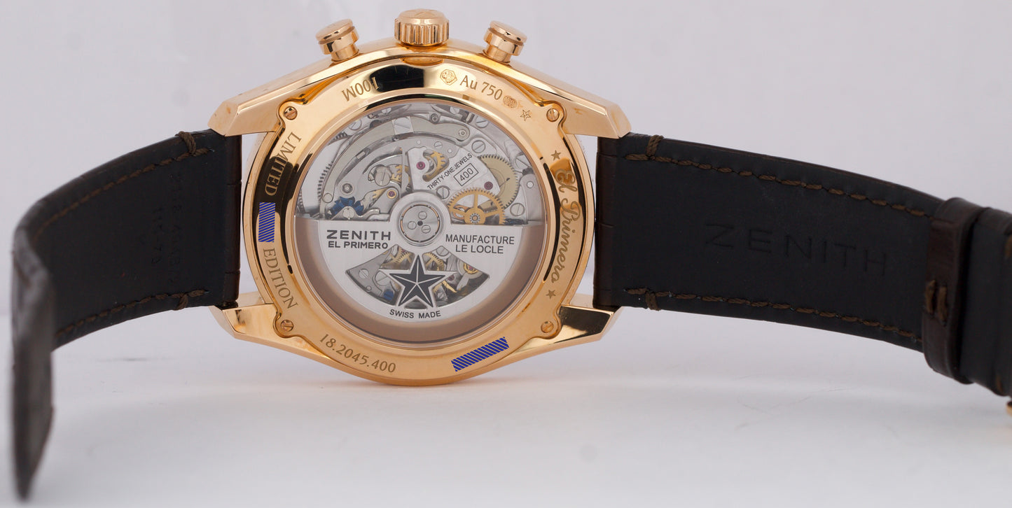 2025 PAPERS Zenith El Primero 42mm BLUE 18K Rose Gold 18.2045.400/57.C494 BOX