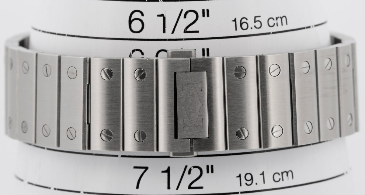 Cartier Santos de Cartier Large 4072 / WSSA0062 Green Steel 39.8mm Box Papers
