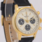 VINTAGE Breitling Top Time 815 SILVER 18K Yellow Gold Leather Chronograph 38mm