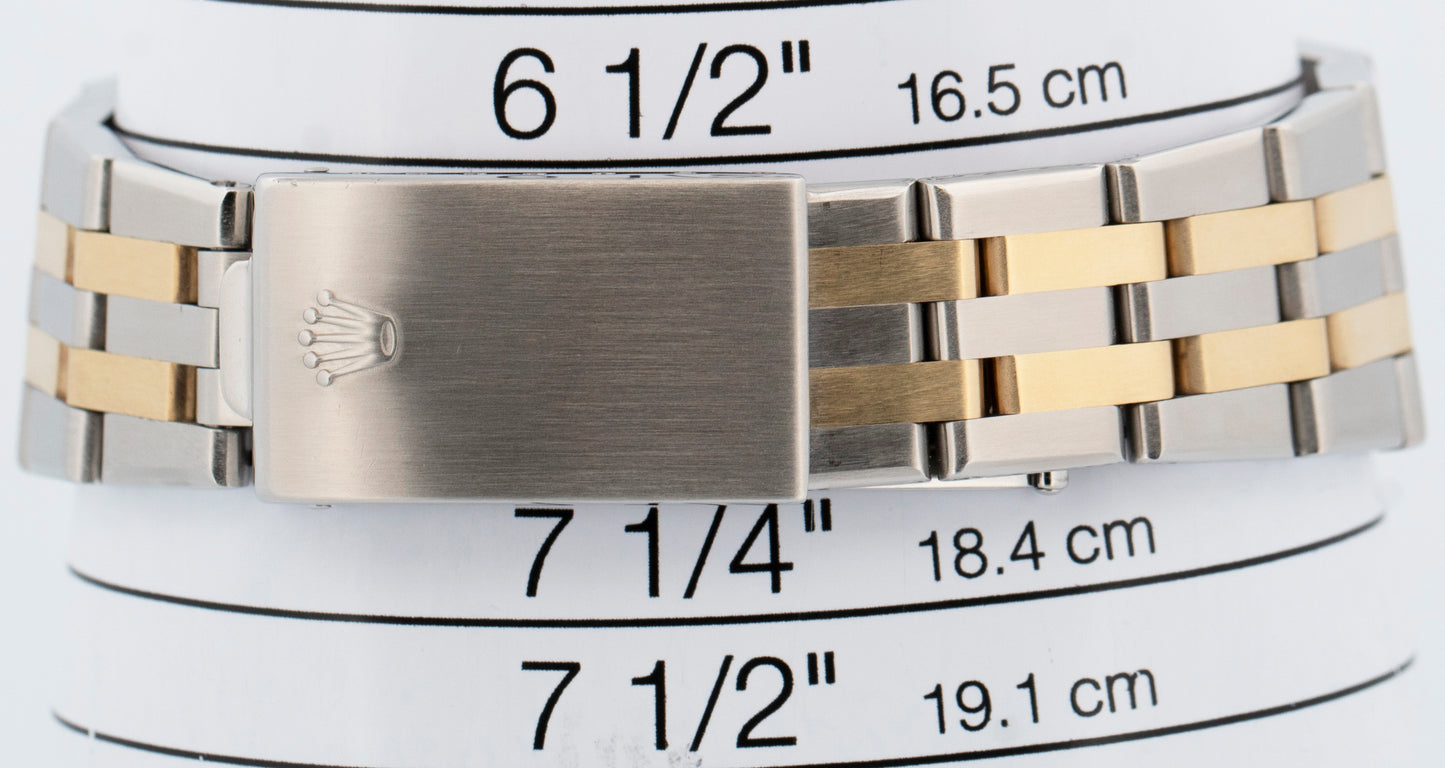 Rolex Oysterquartz DateJust 36mm Silver Two-Tone 14K Yellow Gold Watch 17013