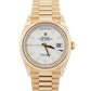 Rolex Day-Date President 18K Yellow Gold White 36mm Fluted Watch 128238