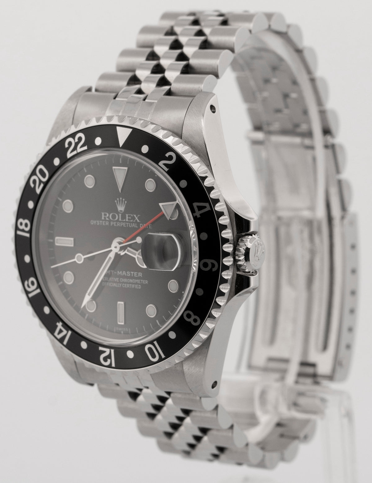 NOS 2000 Rolex GMT-Master 16700 Black Steel Jubilee 40mm Watch Box Papers