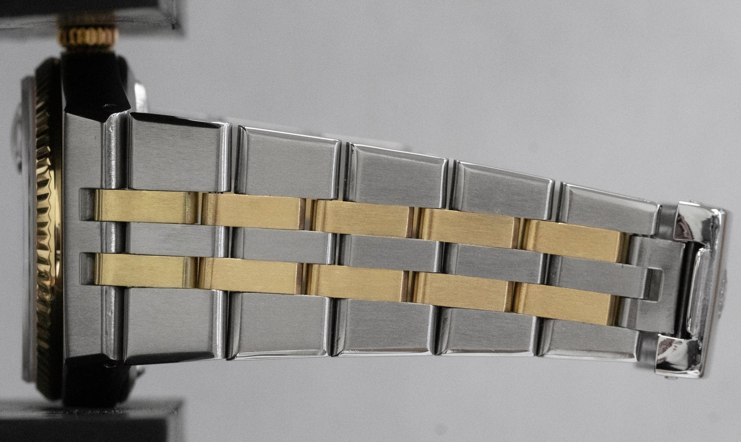 Rolex Oysterquartz DateJust 36mm Silver Two-Tone 14K Yellow Gold Watch 17013