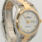 Rolex DateJust 36 WHITE ROMAN 18K Yellow Gold Steel OYSTER Fluted 36mm 126233