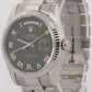 2000 Rolex Day-Date President 118239 Green Roman 18K White Gold 36mm Watch