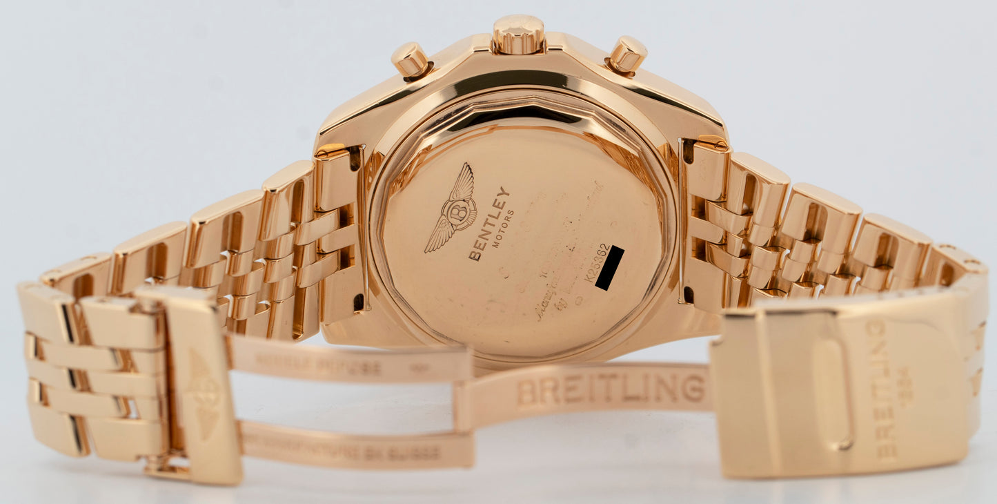 Breitling Bentley Black 30 Second Chronograph 18K Yellow Gold K25362 48mm Watch