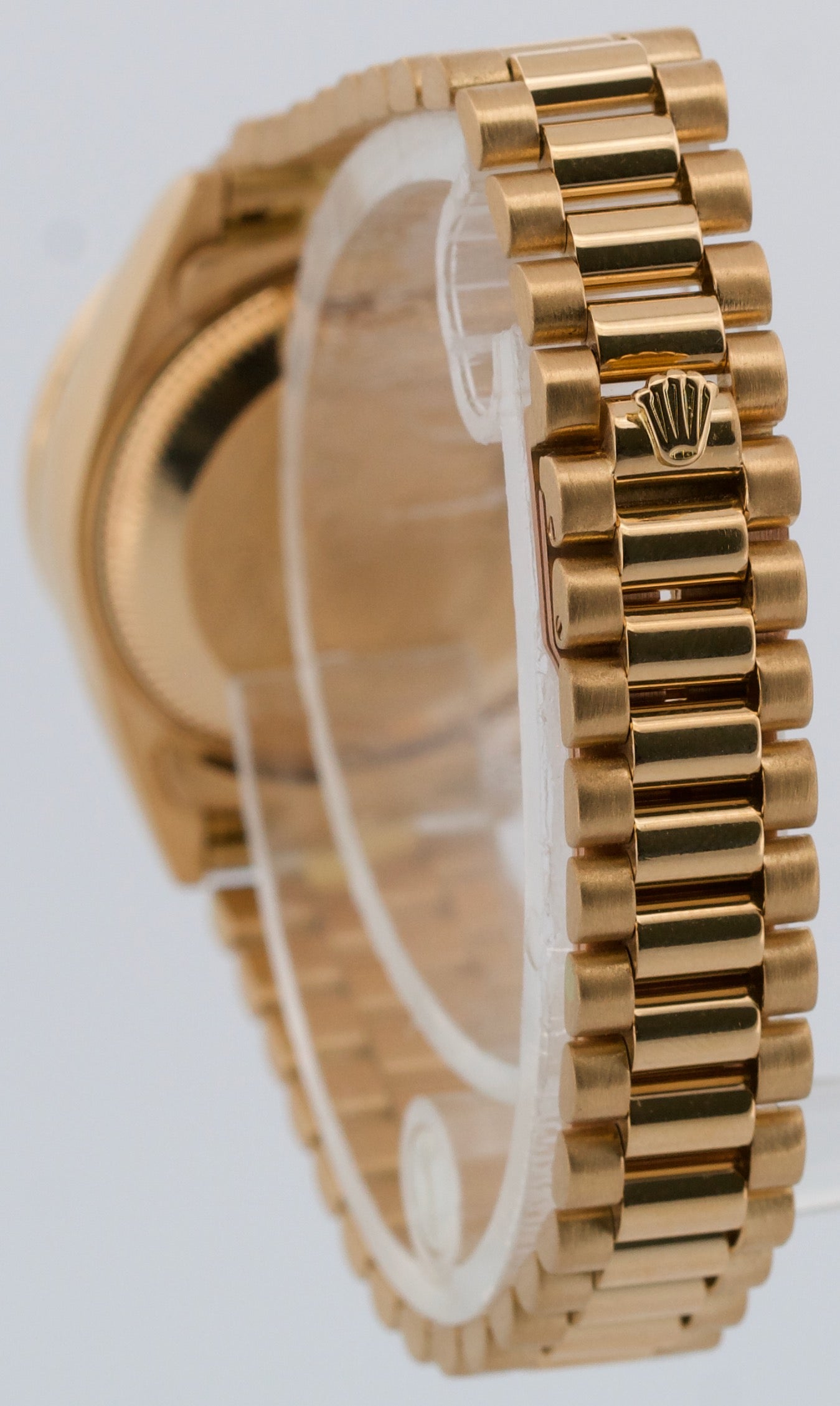 Ladies Rolex DateJust President 26mm Champagne DIAMOND BEZEL 18K Gold 69178 BOX