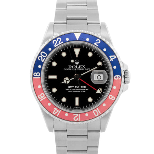 PAPERS Rolex GMT-Master 40mm PEPSI Stainless Steel 16700 OYSTER Date Watch BOX