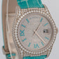 NEW 2025 PAPERS Rolex Day-Date PAVE DIAMOND TURQUOISE ROMAN 36mm 128159RBR BOX
