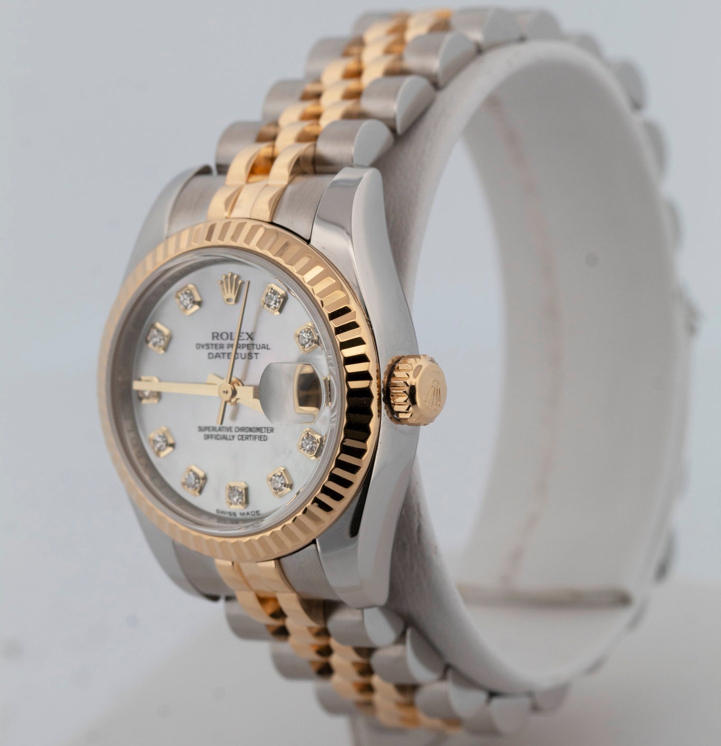 Rolex DateJust Two-Tone MOP DIAMOND Yellow Gold Steel Jubilee 26mm 179173 Watch