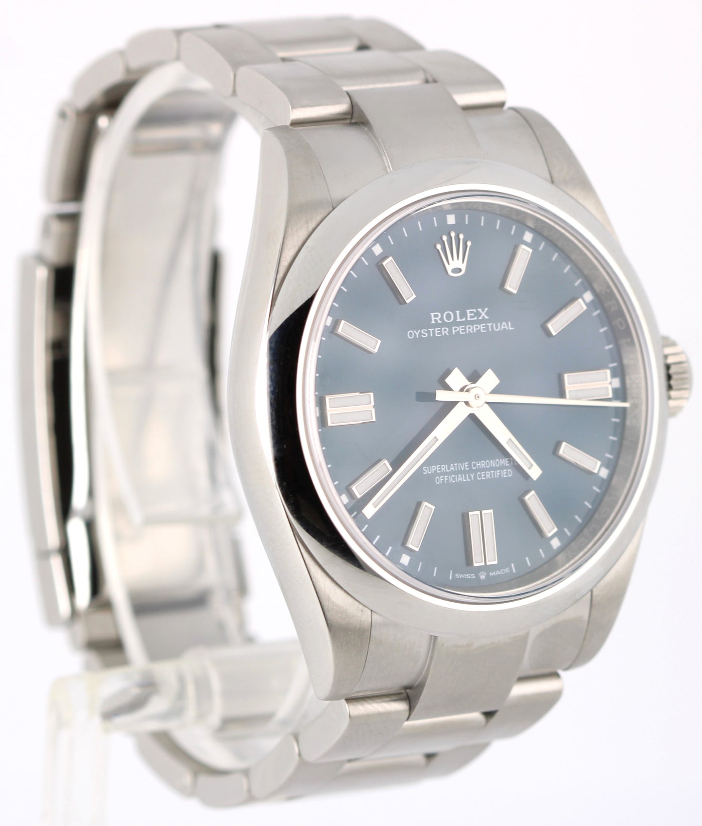 APRIL 2026 PAPERS Rolex Oyster Perpetual Steel MED BLUE 41mm 134300 Watch BOX