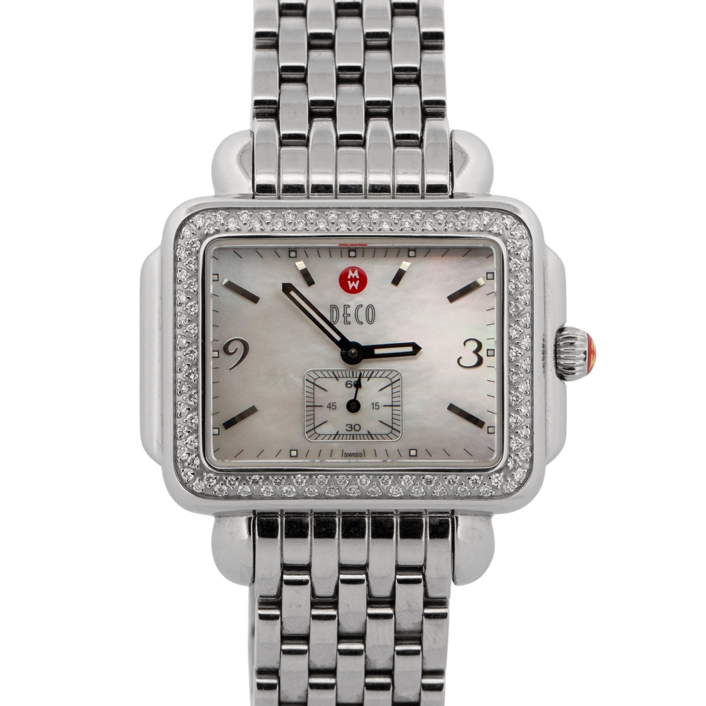 Michele Deco MW06C01 Diamond MOP Stainless Steel Quartz 34mm Watch