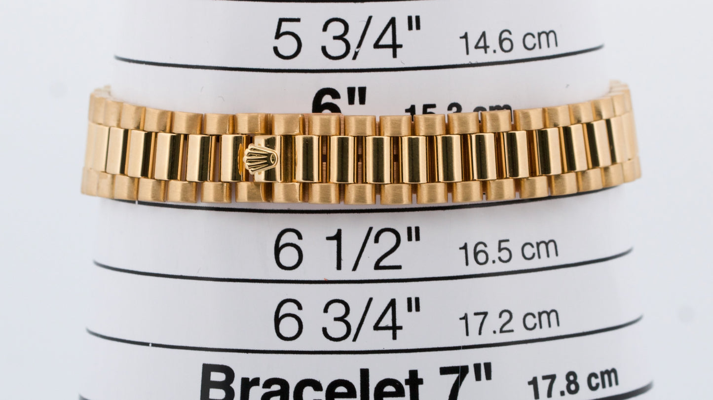 Ladies Rolex DateJust President 26mm Champagne DIAMOND BEZEL 18K Gold 69178 BOX