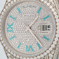 NEW 2025 PAPERS Rolex Day-Date PAVE DIAMOND TURQUOISE ROMAN 36mm 128159RBR BOX