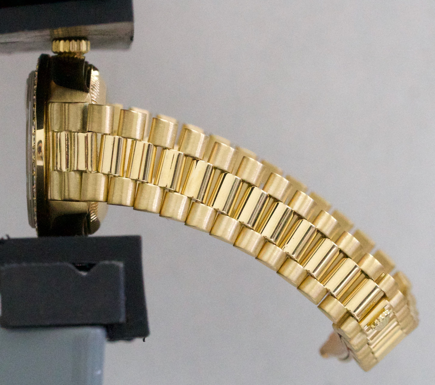 Ladies Rolex DateJust President 26mm Champagne DIAMOND BEZEL 18K Gold 69178 BOX