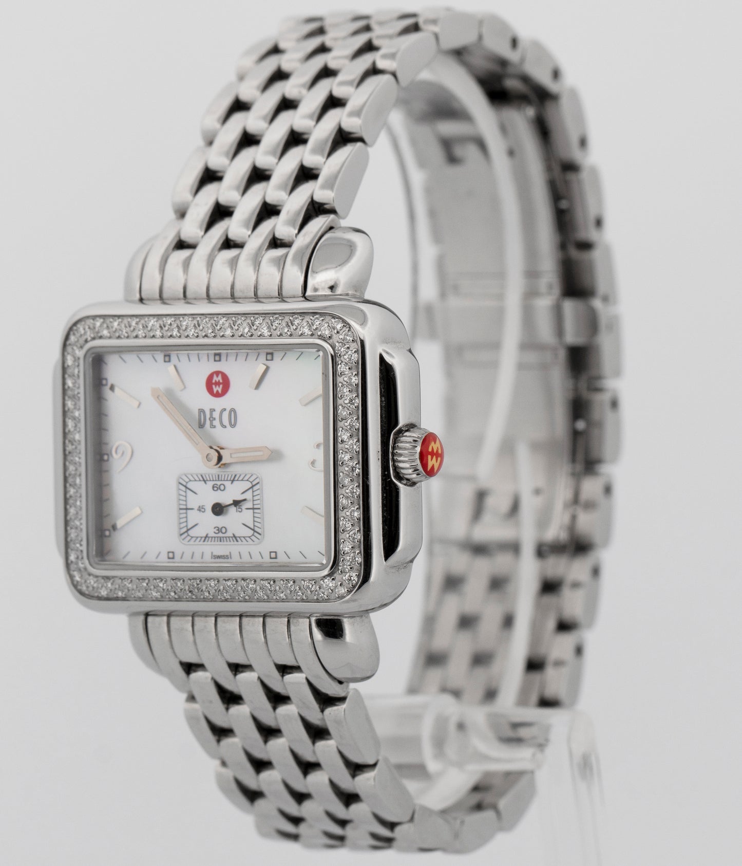 Michele Deco MW06C01 Diamond MOP Stainless Steel Quartz 34mm Watch