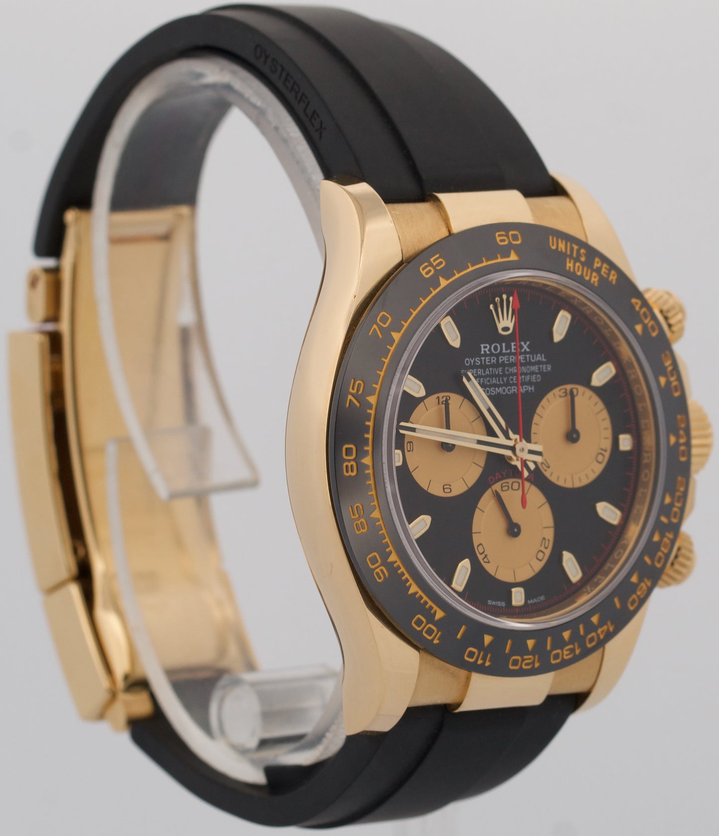 2022 PAPERS Rolex Daytona NEWMAN Black 18K Yellow Gold Oysterflex 116518 LN BOX
