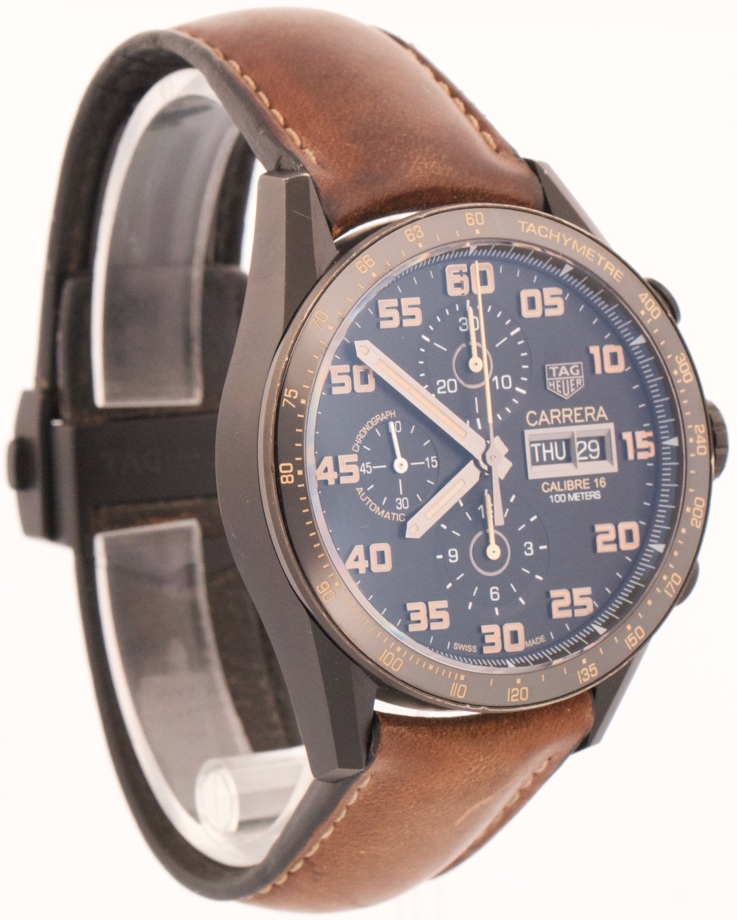 PAPERS Tag Heuer Carrera Chronograph BLACK 43mm PVD Titanium CV2A84.FC6394 BOX
