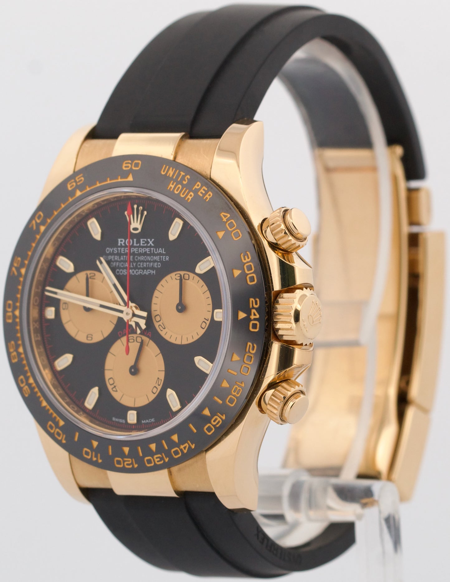 2022 PAPERS Rolex Daytona NEWMAN Black 18K Yellow Gold Oysterflex 116518 LN BOX
