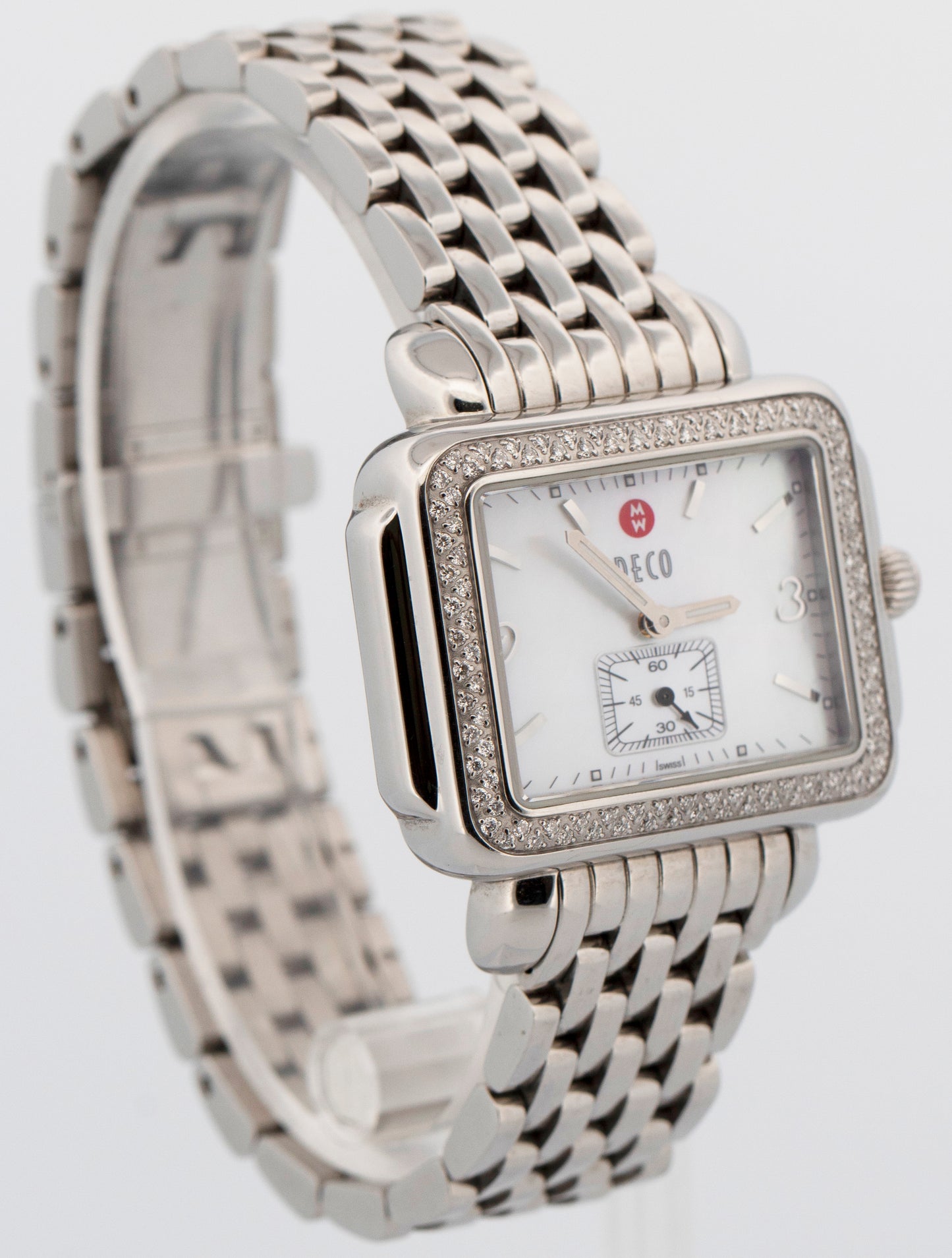 Michele Deco MW06C01 Diamond MOP Stainless Steel Quartz 34mm Watch