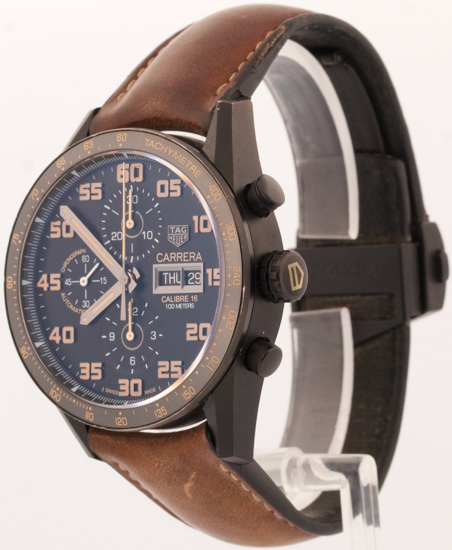 PAPERS Tag Heuer Carrera Chronograph BLACK 43mm PVD Titanium CV2A84.FC6394 BOX
