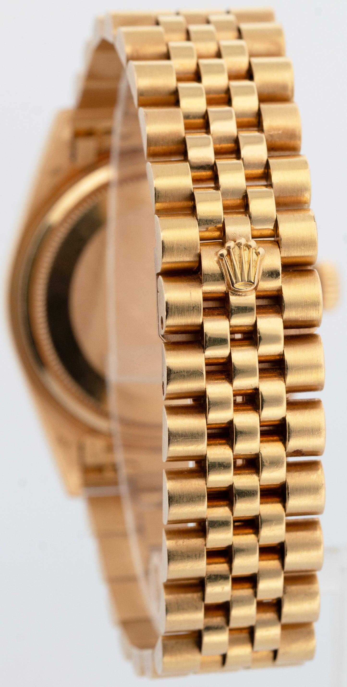 UNPOLISHED Rolex Day-Date CANDLESTICK PATINA DIAL Jubilee Gold 36mm Watch 18038