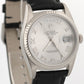1999 Rolex Day-Date 36mm SILVER ROMAN 18K White Gold Fluted Leather Watch 18239
