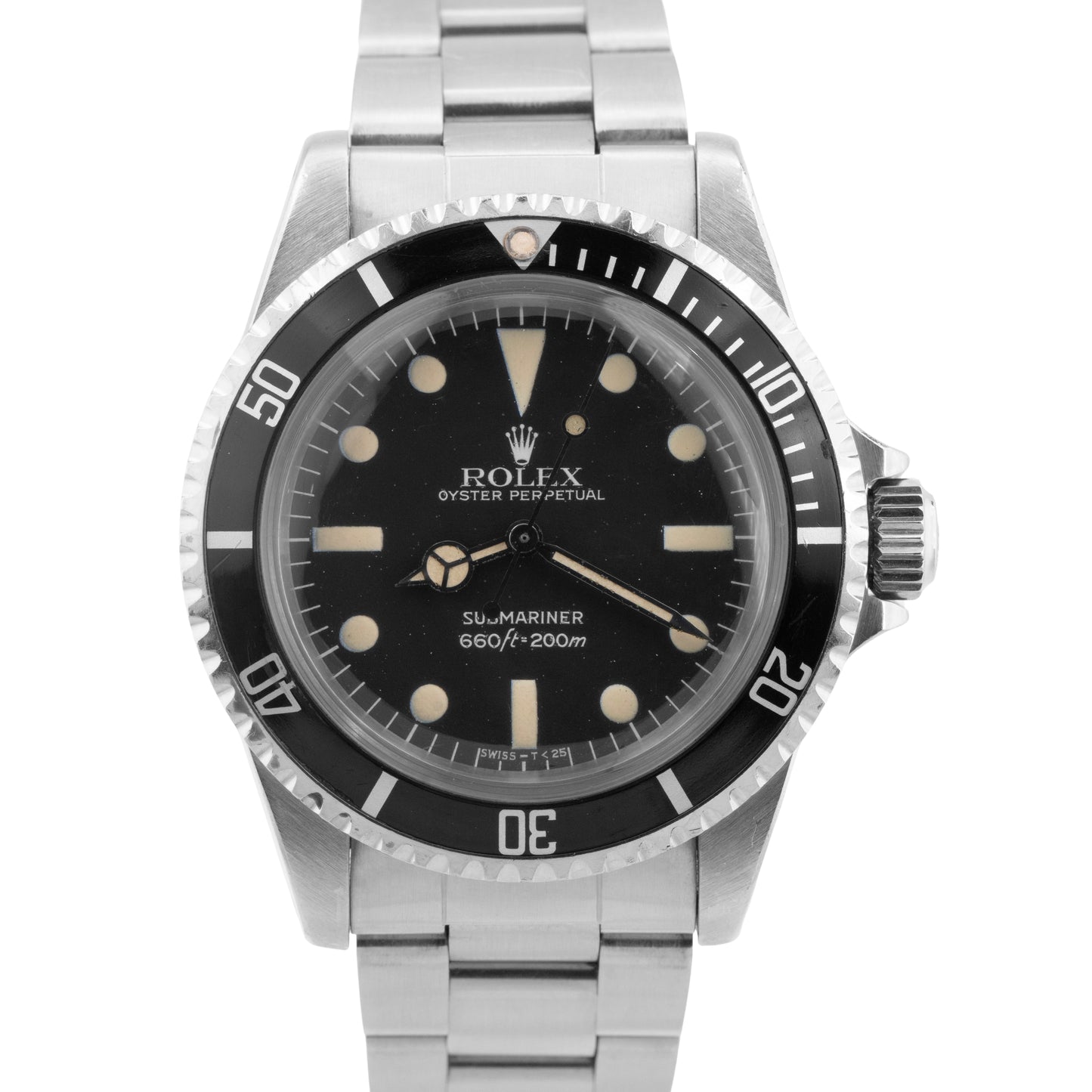 1982 Rolex Submariner No-Date BLACK Patina Stainless 40mm Automatic Watch 5513