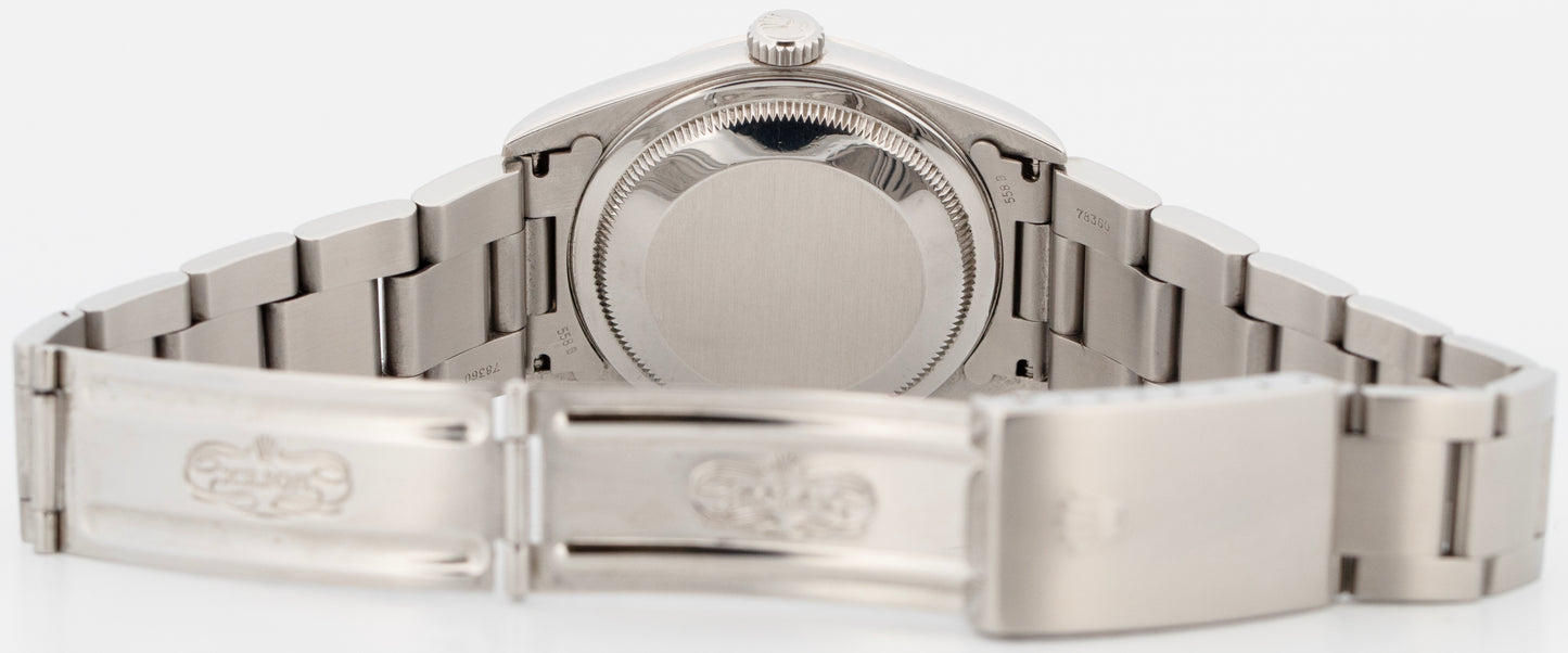 1999 Rolex DateJust 36mm 16200 Salmon Roman Smooth Oyster Stainless Steel Watch